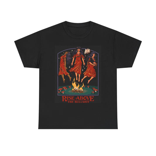 Rise Above Funny Satan Graphic T Shirt Comedy Unisex Heavy Cotton Tee