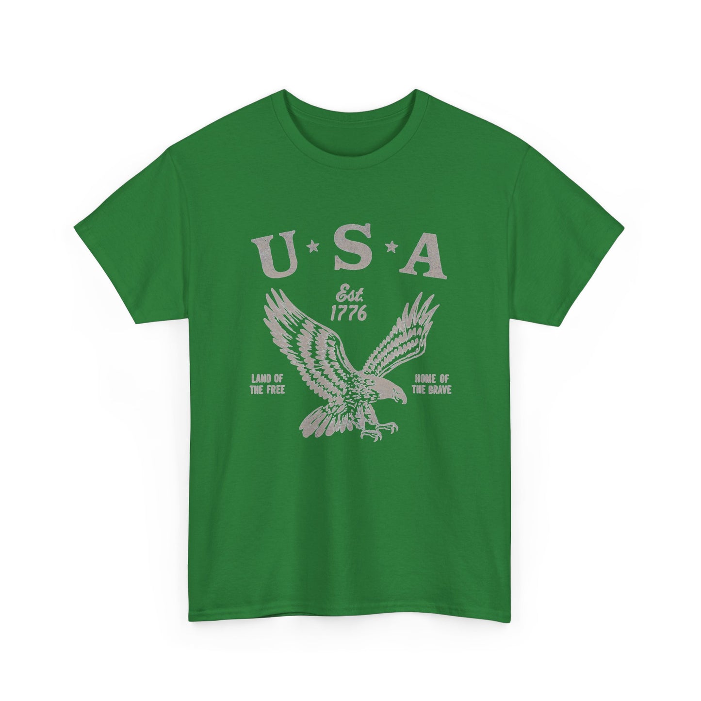 USA Bald Eagle 1776 Graphic T Shirt Men's Heavy Cotton Tee - Quality - Modern True to Size
