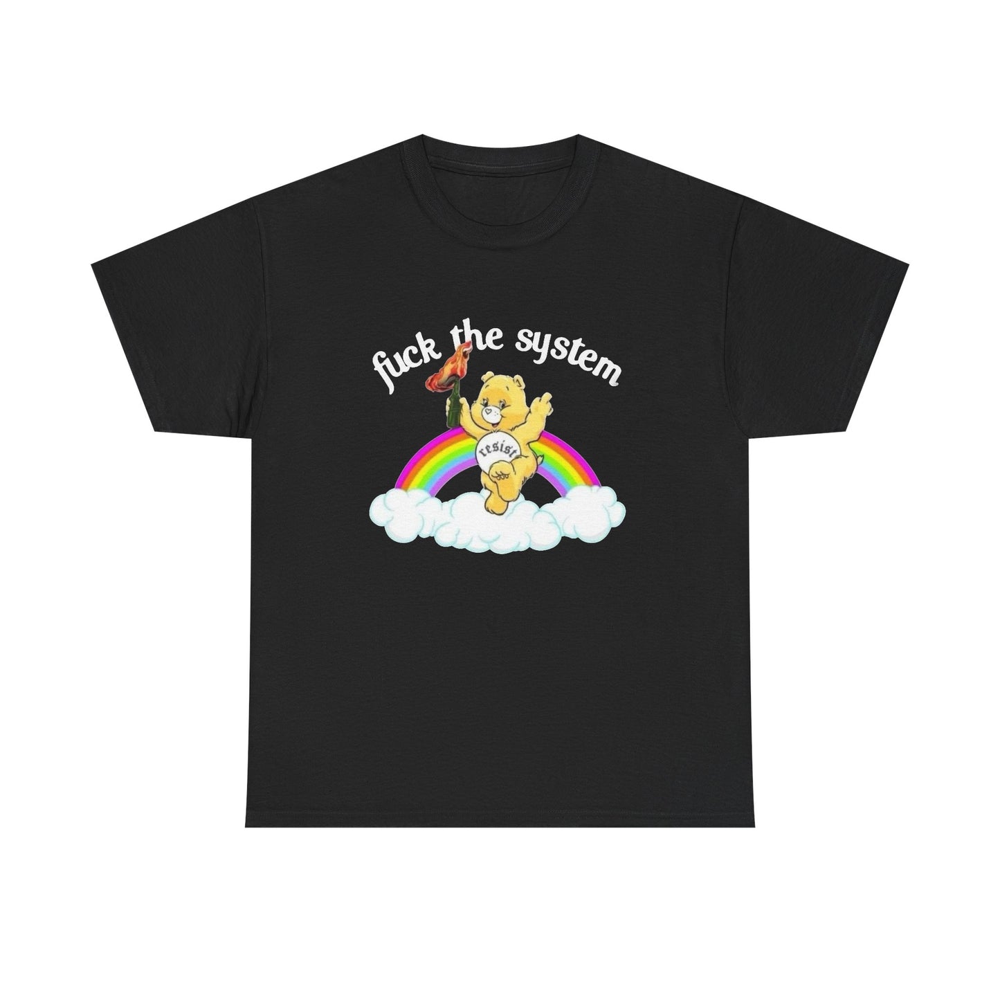 Resist The System Graphic T Shirt NEW Unisex Heavy Cotton Tee