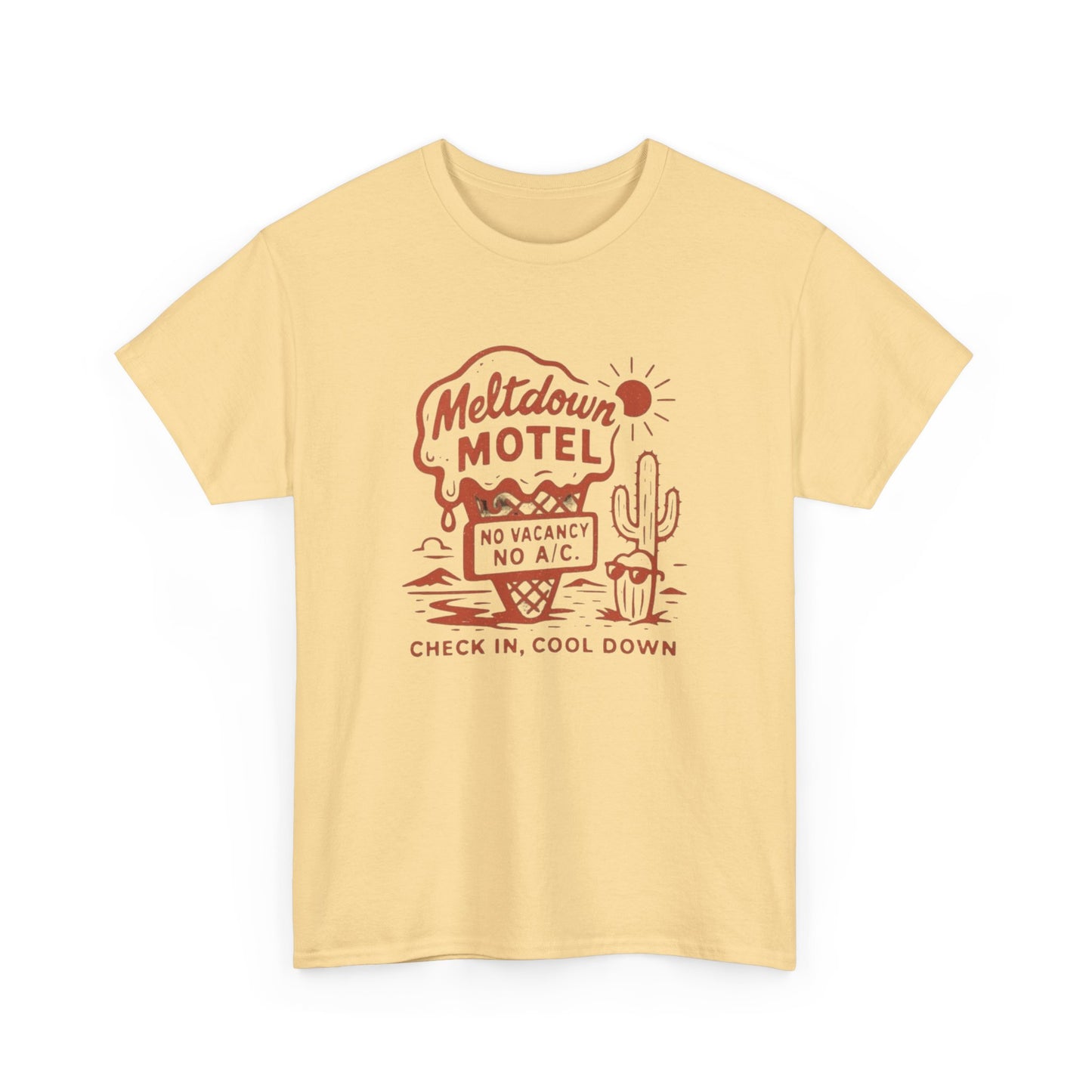 Meltdown Motel Ice cream Vintage Graphic T Shirt Unisex Heavy Cotton Tee