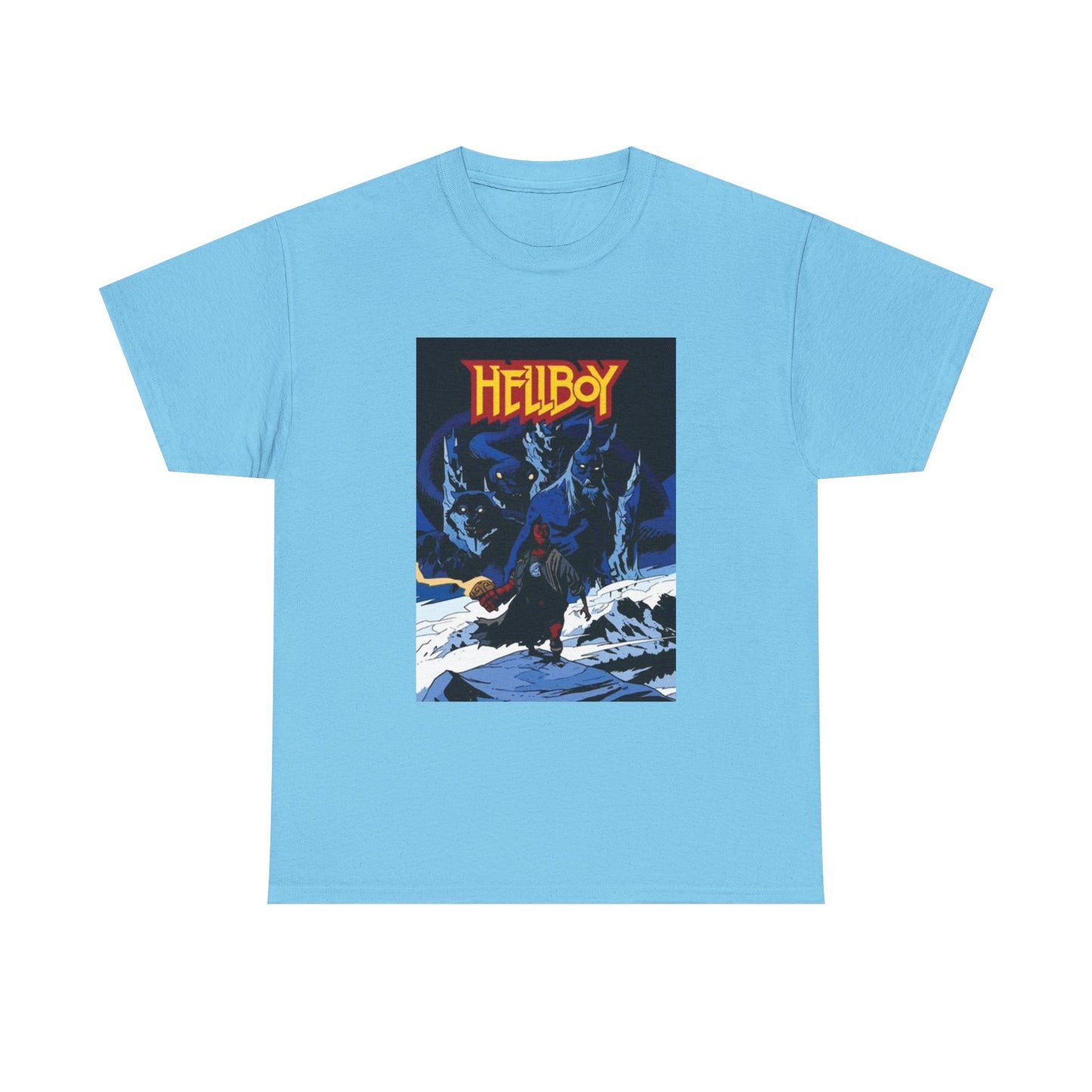 Hellboy Movie Poster Shirt Retro Cartoon Graphic Unisex Heavy Cotton Tee