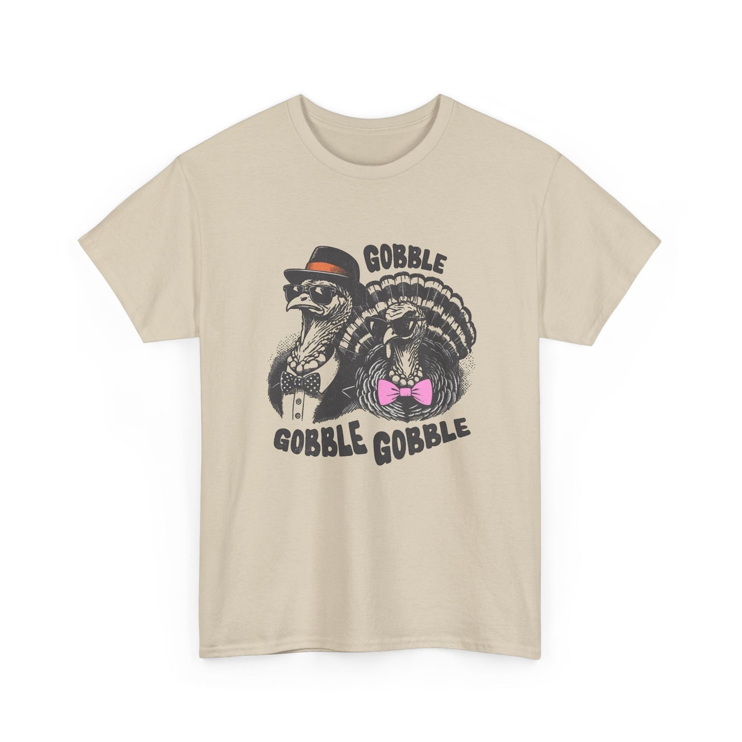 Thanksgiving Gobble Funny Turkey Graphic T Shirt NEW Unisex Heavy Cotton Tee