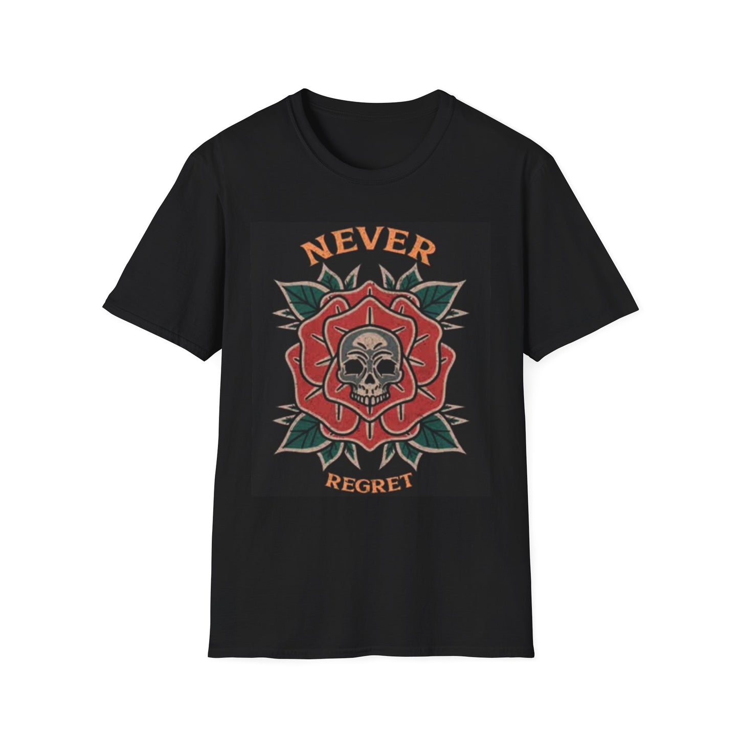 Never Regret Sailor Jerry Tattoo Graphic T Shirt Retro Unisex Softstyle T-Shirt