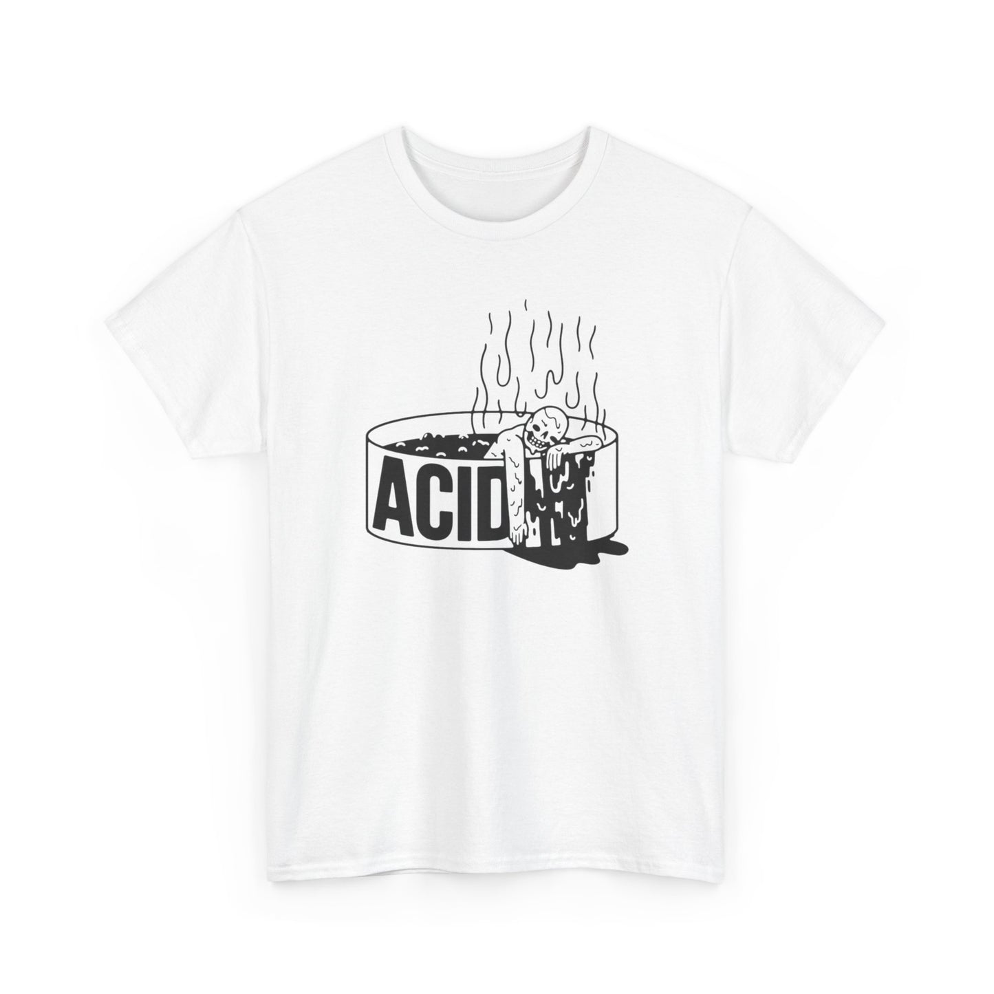 Acid Bath Funny Trippy Vibes Graphic T-Shirt Unisex Heavy Cotton Tee