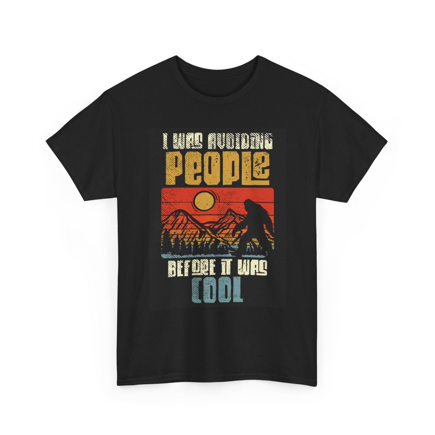 Big Foot T Shirt Funny Social Distance Mountain Outdoors Unisex Heavy Cotton Tee