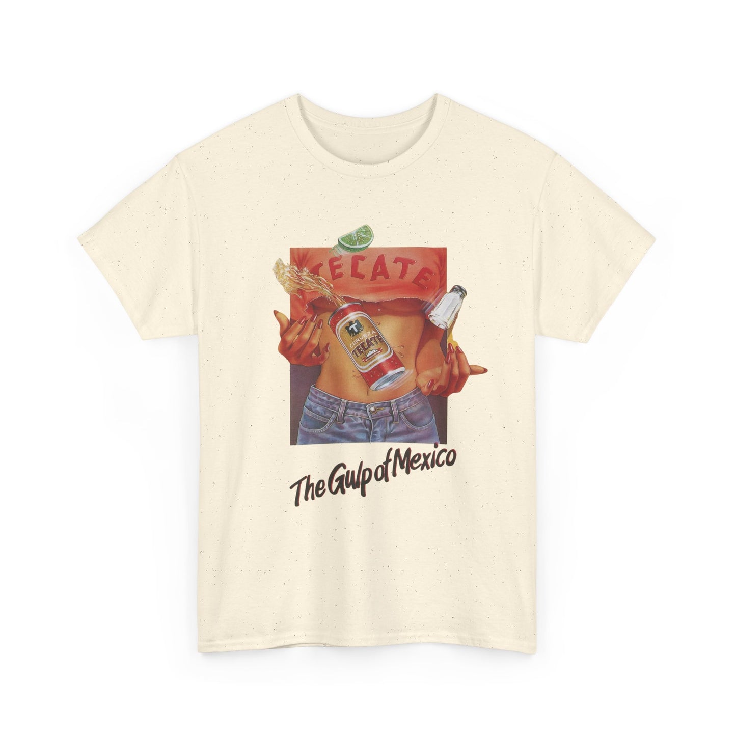 Tecate The Gulp Of Mexico Beer Graphic T-Shirt Women's Heavy Comfy Cotton Tee