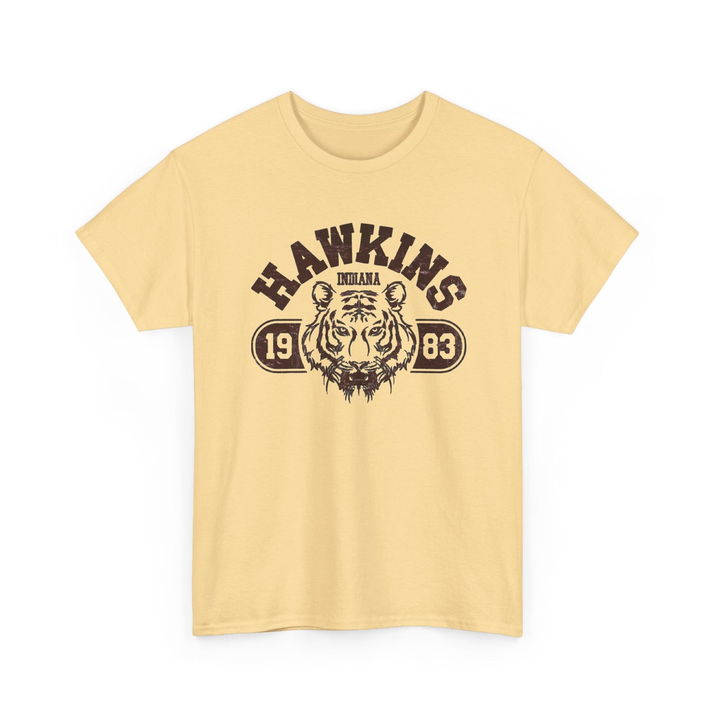 Hawkins Indiana Retro TV Graphic T Shirt Unisex Heavy Cotton Tee
