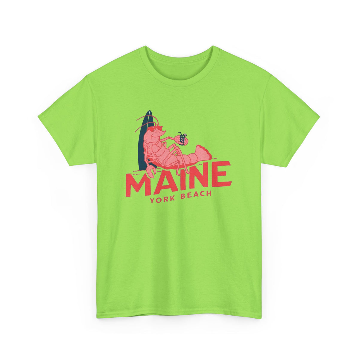Maine York Beach Lobster Tee | Coastal Vacation Shirt Men's Graphic T Shirt