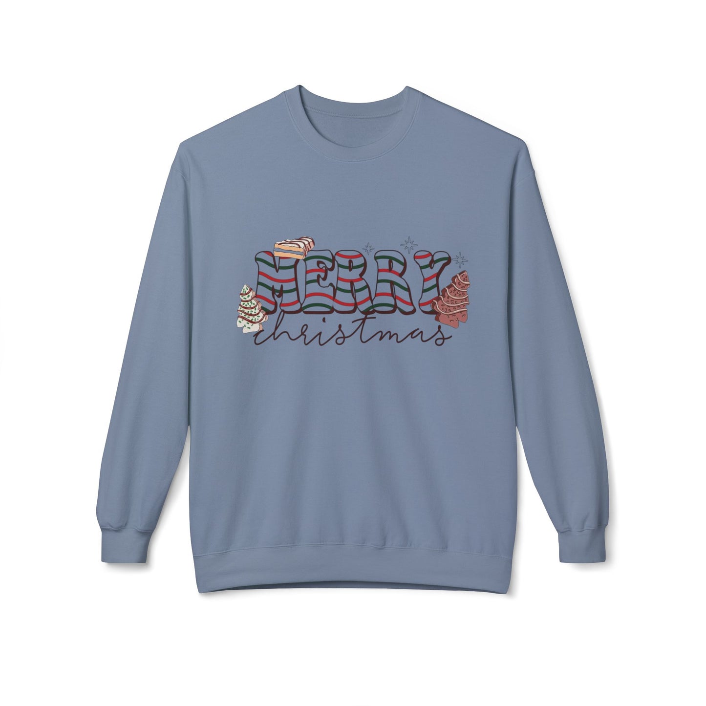 Christmas Tree Cakes Sweater Funny NEW Unisex Fleece Crewneck Sweatshirt