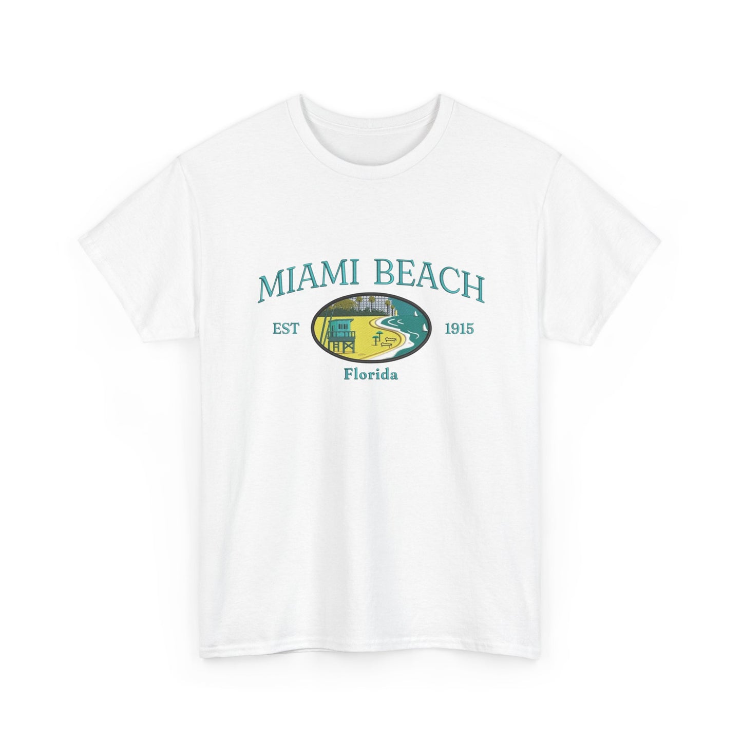 Miami Beach Florida Graphic T Shirt NEW Unisex Heavy Cotton Tee