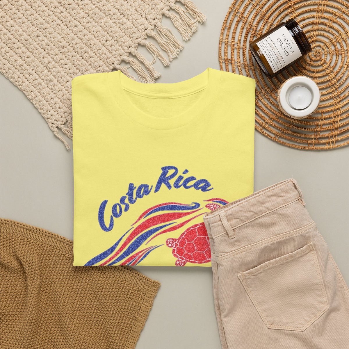 Costa Rica Sea Turtles Graphic T Shirt Vintage Men's Heavy Cotton Tee