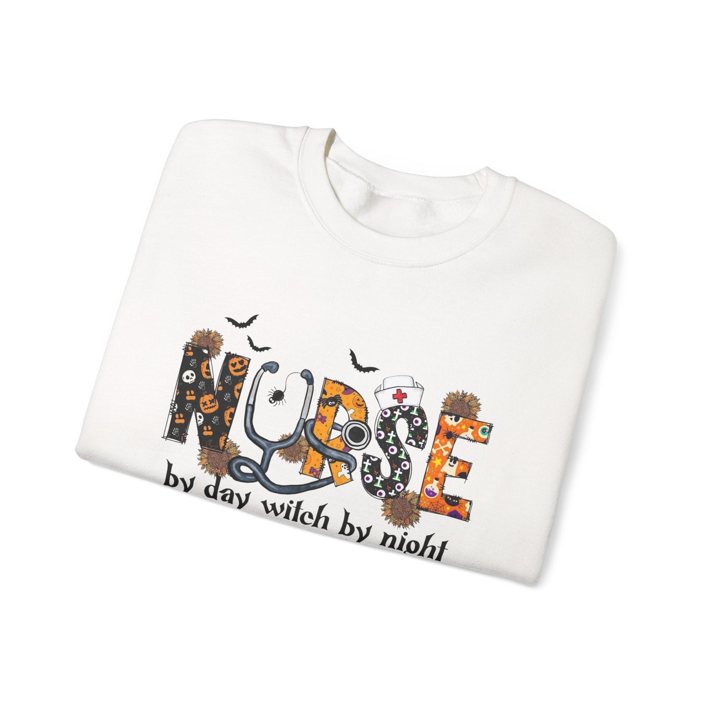Nurse By Day Witch By Night Sweater NEW Unisex Heavy Blend™ Crewneck Sweatshirt