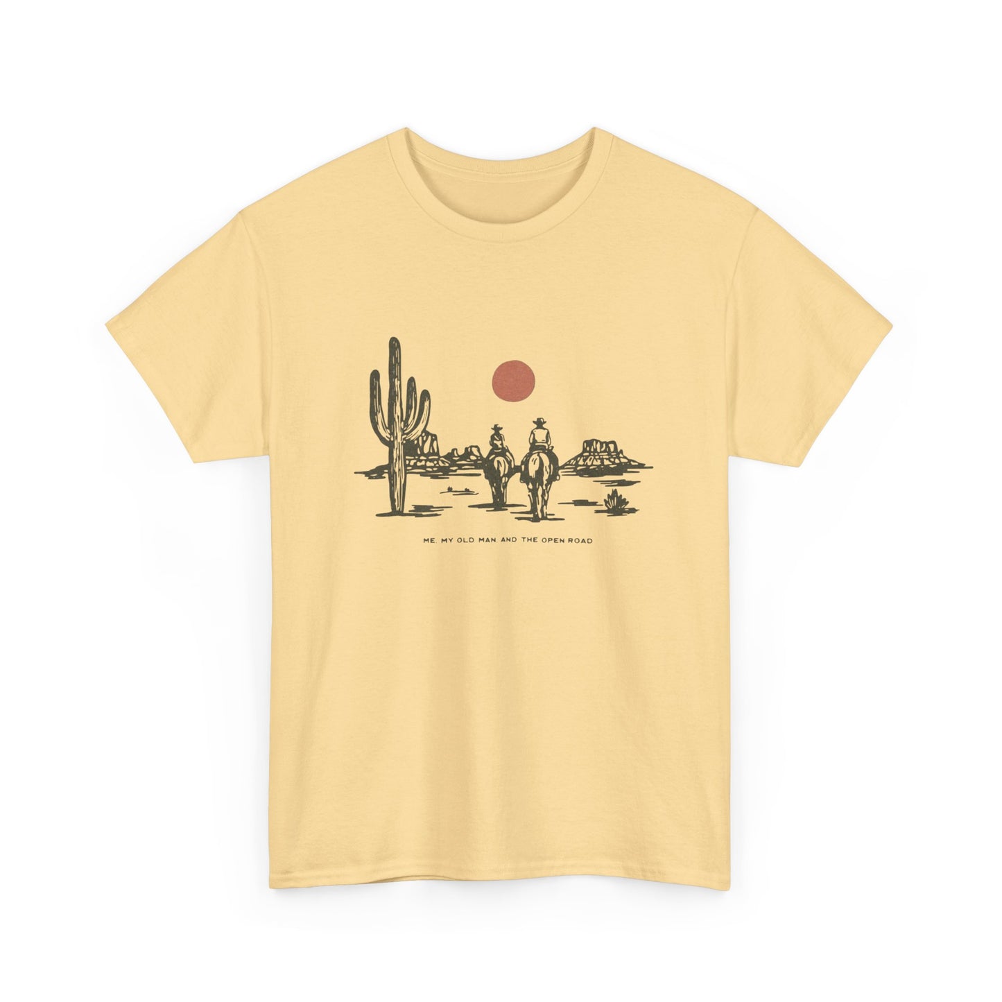 Father And Son Open Road Graphic T Shirt Unisex Heavy Cotton Tee Gift NEW