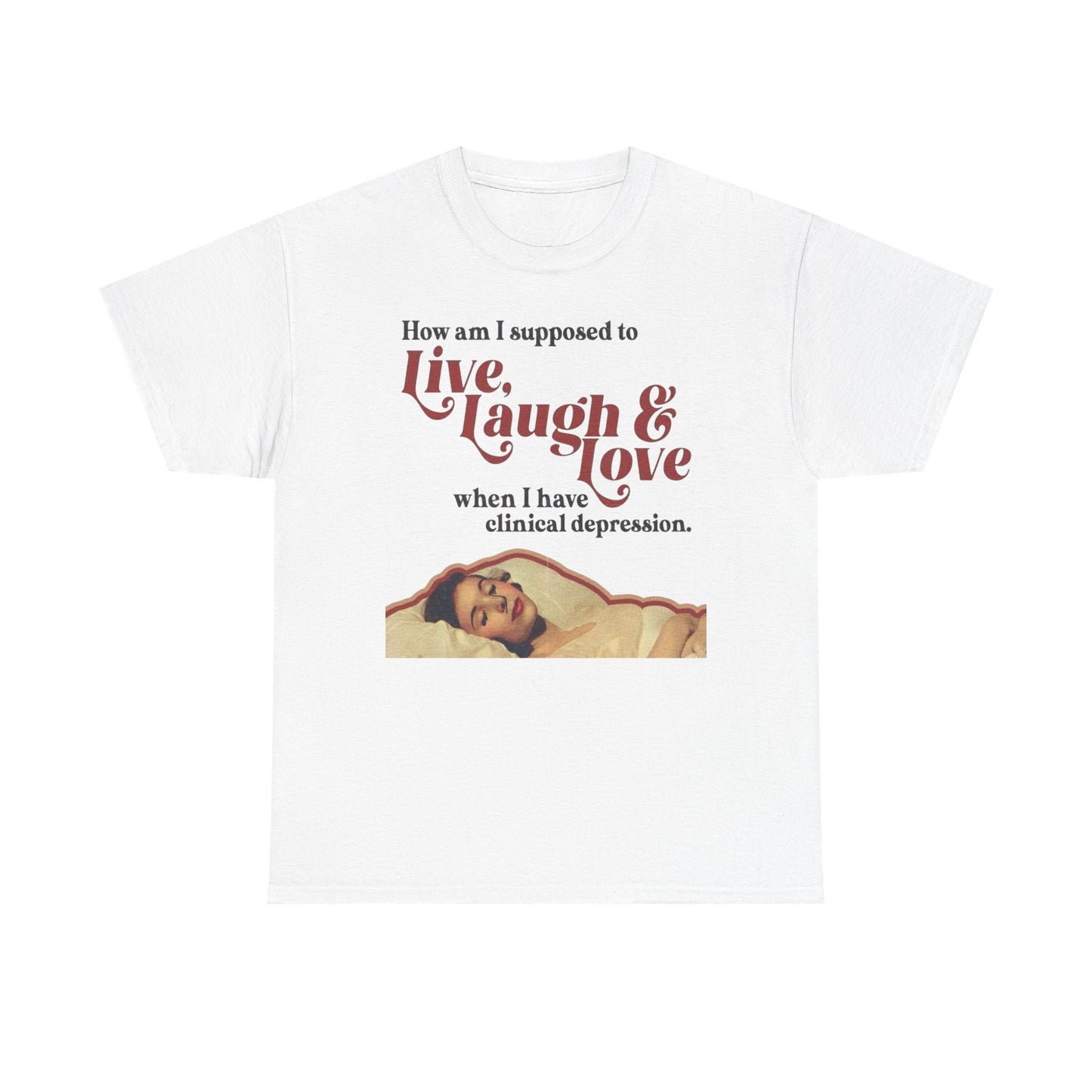 Live Laugh And Love Graphic T-Shirt Women's Heavy Comfy Cotton Tee