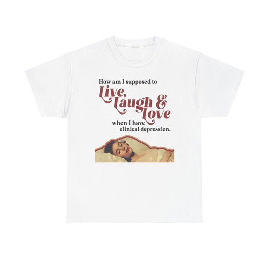 Live Laugh And Love Graphic T-Shirt Women's Heavy Comfy Cotton Tee