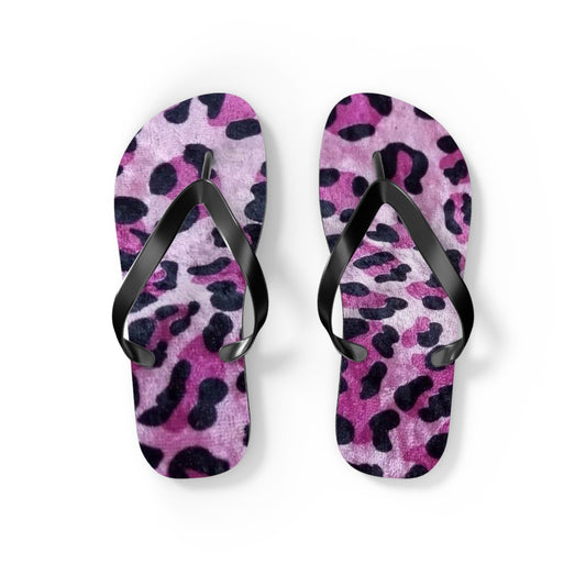 Pink Leopard Beach Sandals, Slides for Summer, Flip Flops, Water Resistant