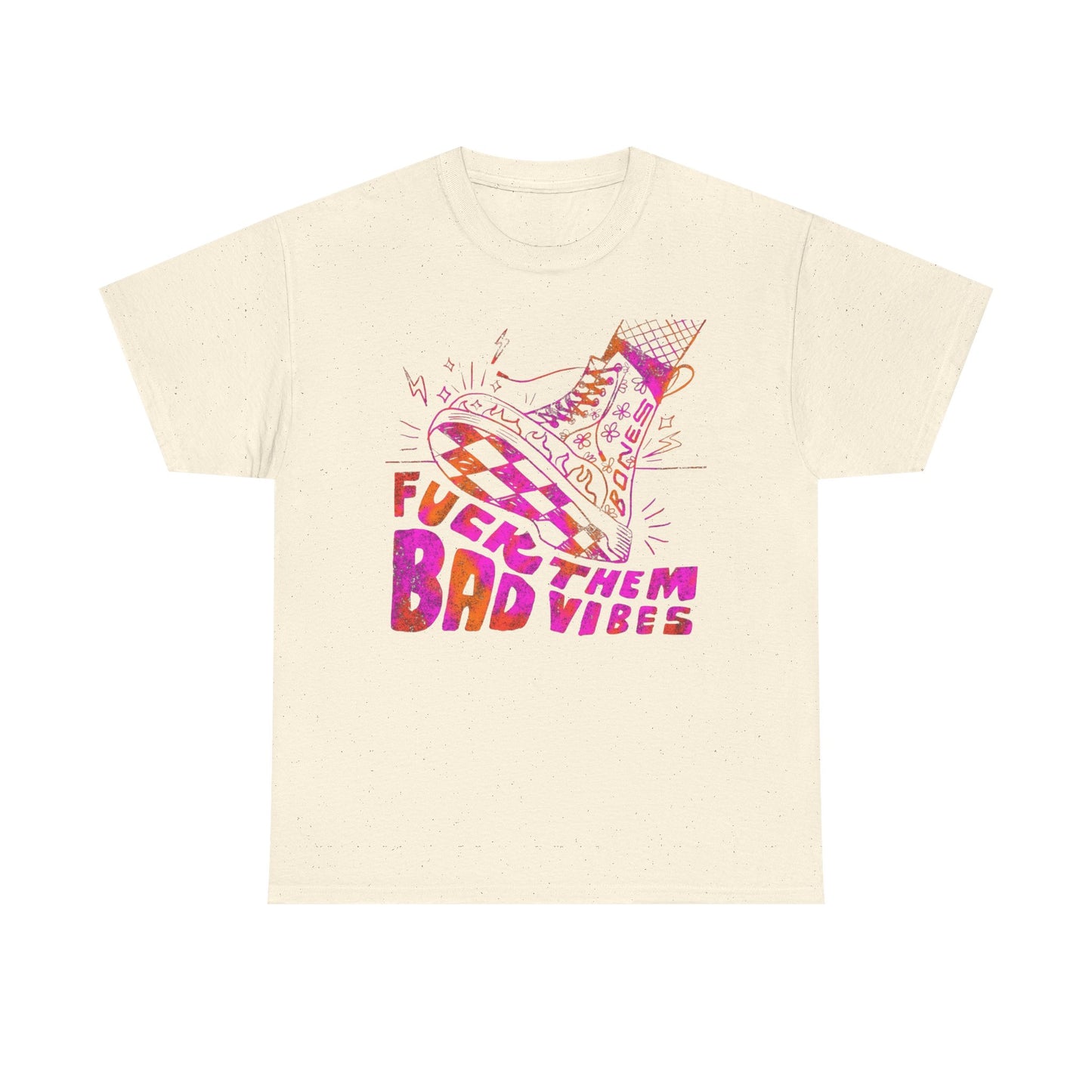 No Bad Vibes Graphic T-Shirt Unisex Heavy Cotton Tee Gift