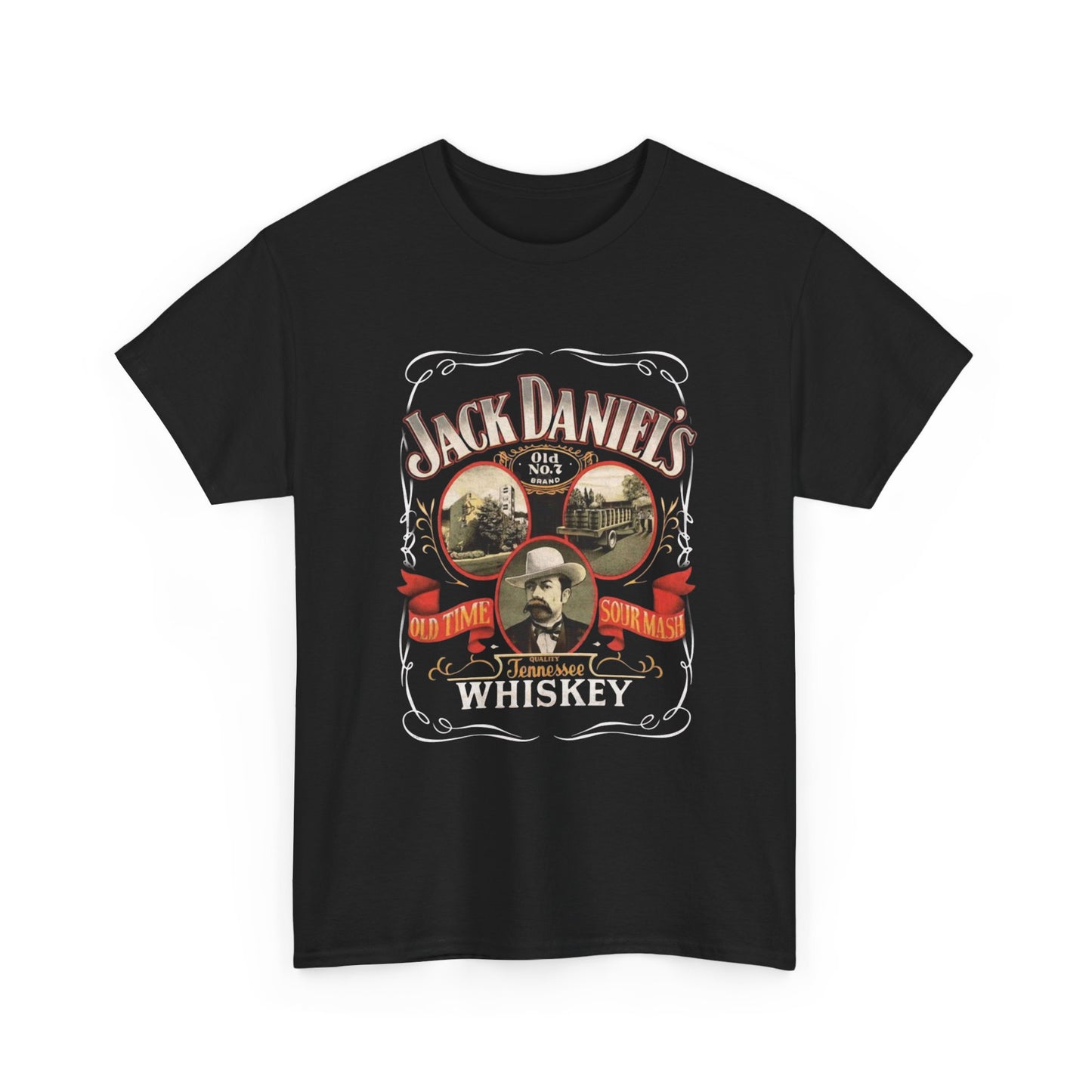 Jack Daniels Whiskey Vintage Graphic T Shirt Unisex Heavy Cotton Tee NEW