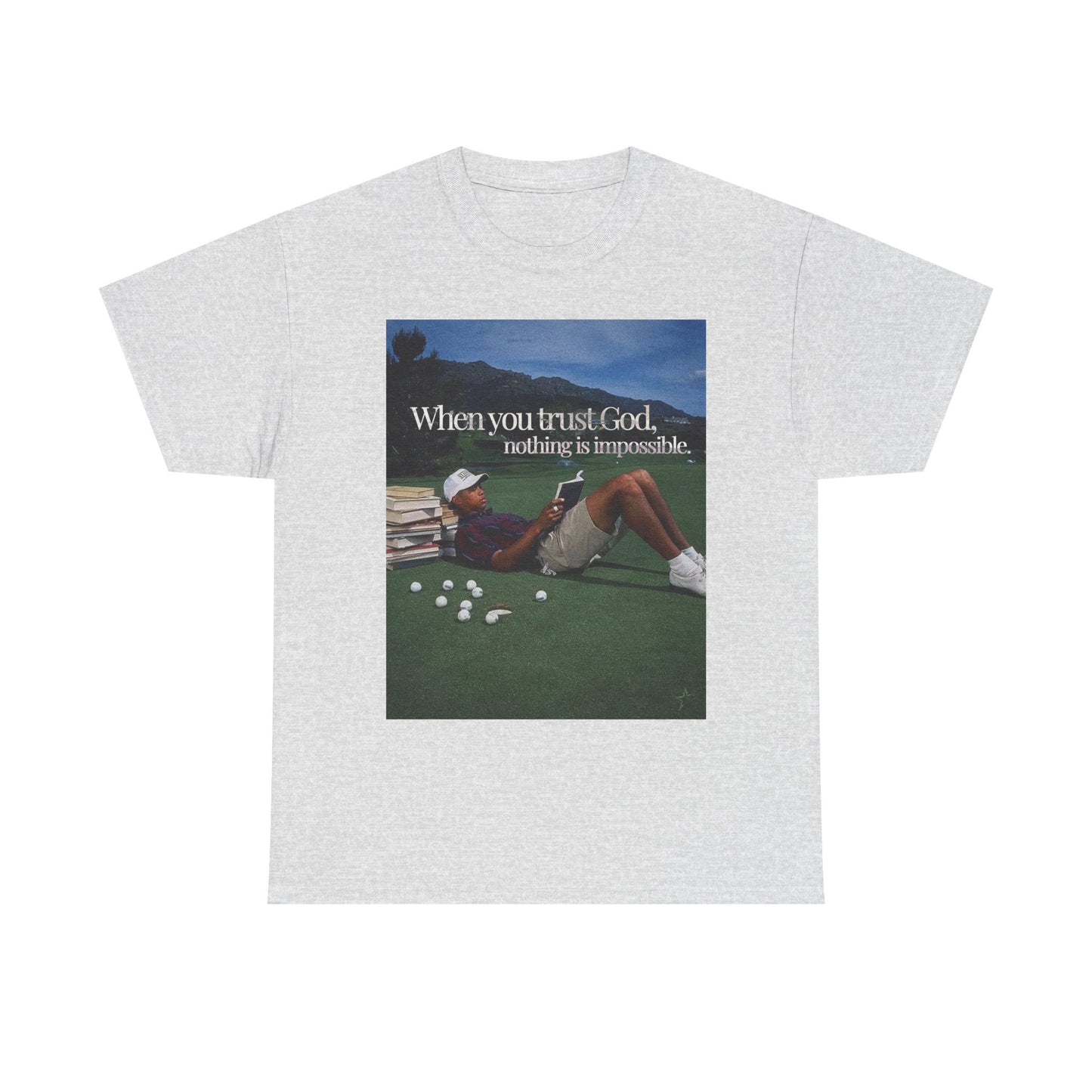 Tiger Woods Trust God Golfing Graphic T Shirt S-5XL Unisex Heavy Cotton Tee
