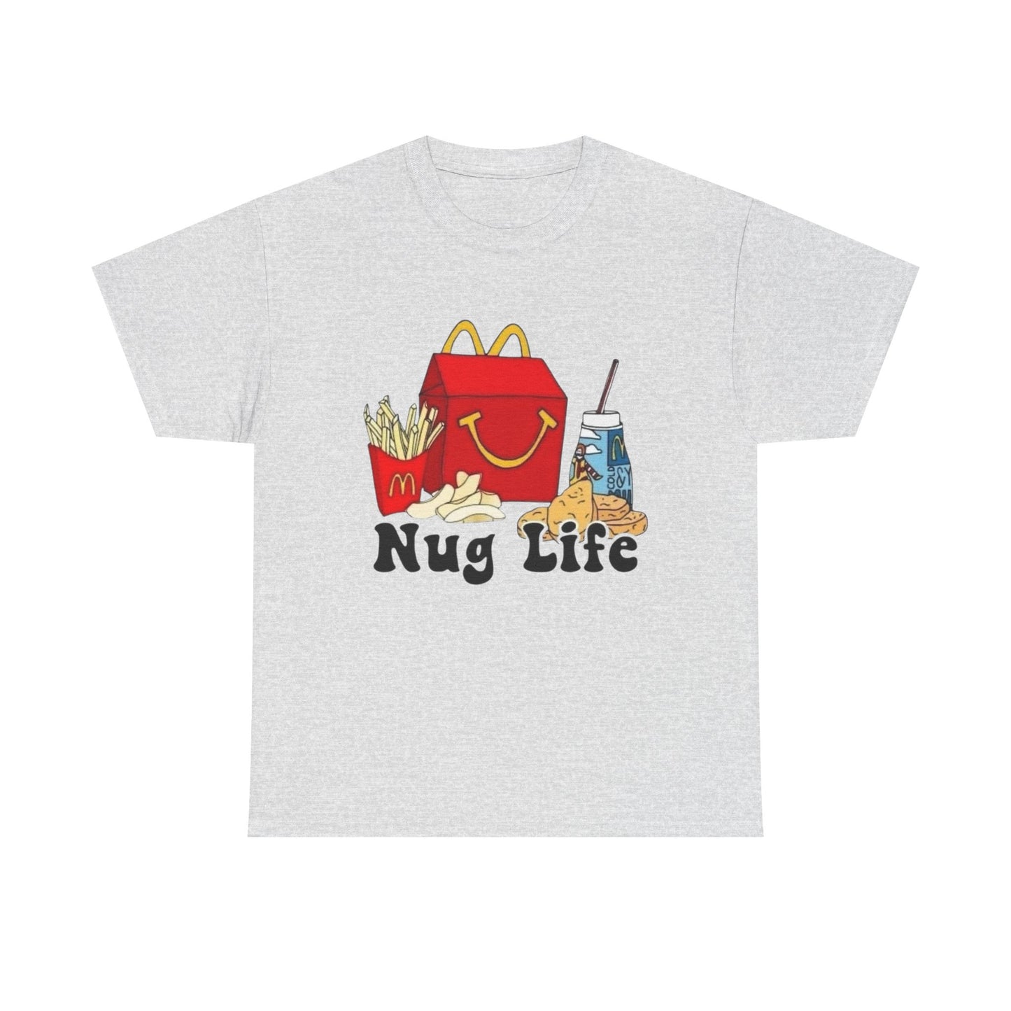 Nug Life Funny Happy Meal 90s Kids Graphic T Shirt New Unisex Heavy Cotton Tee