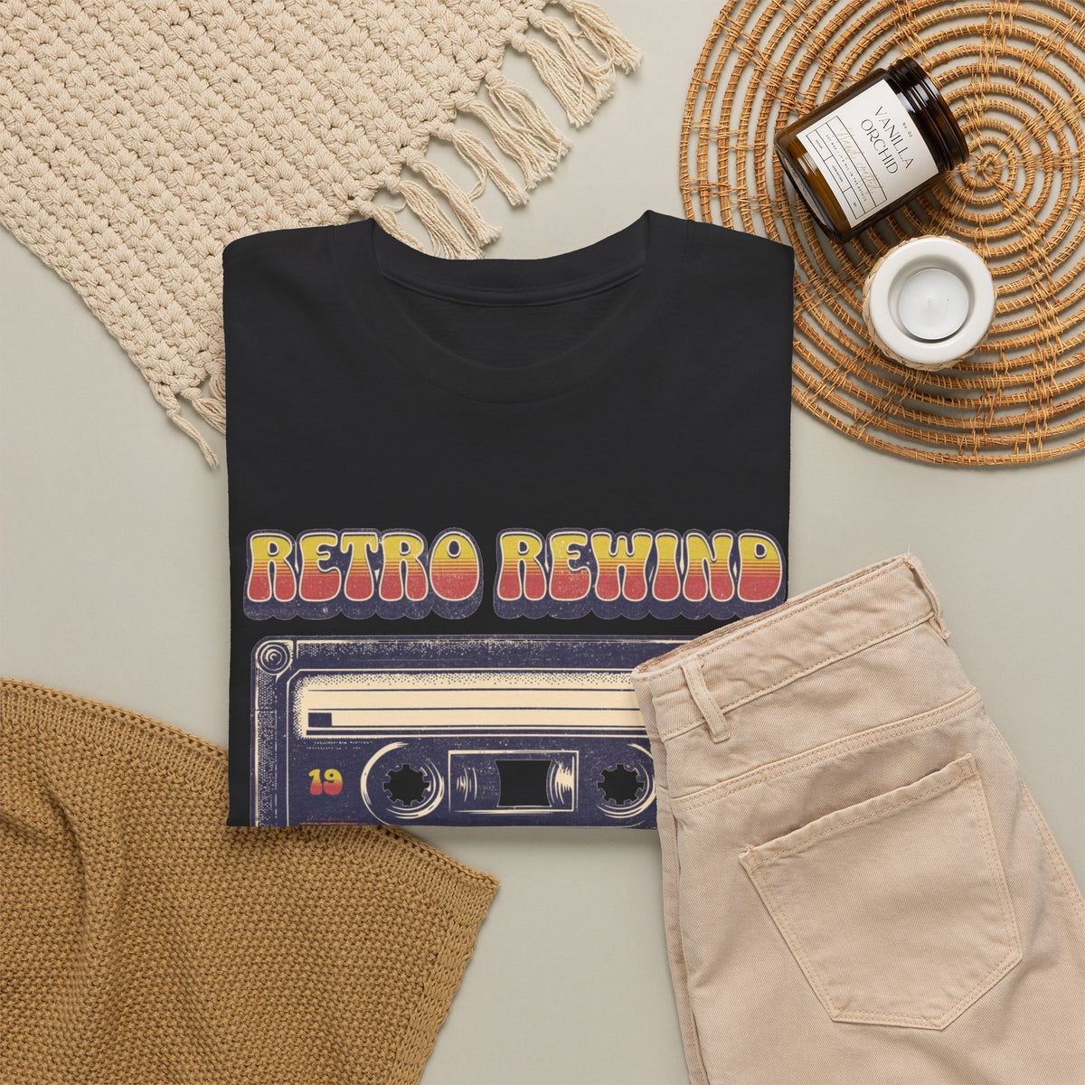 Retro Rewind Graphic T Shirt Men's  Heavy Cotton Tee