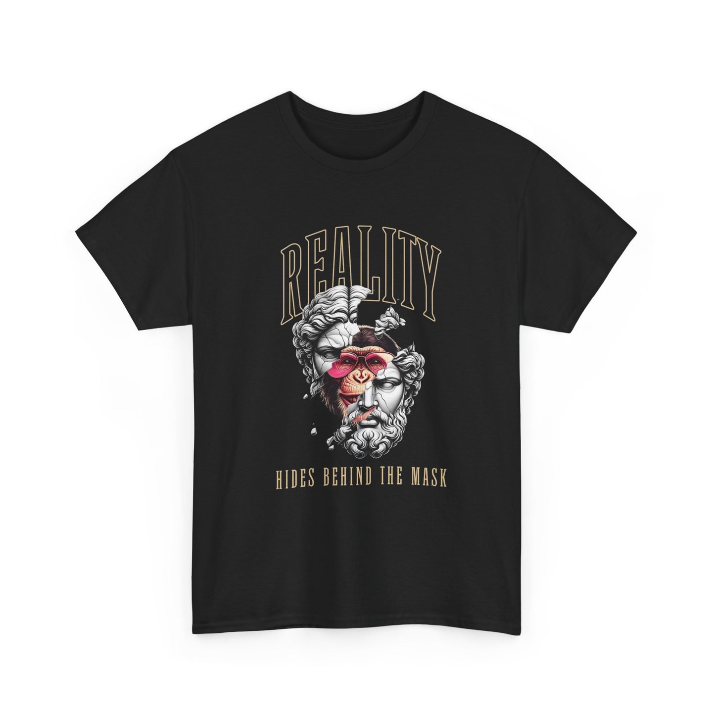 Reality Hides Behind The Mask T Shirt Graphic Unisex Heavy Cotton Tee NEW GIFT