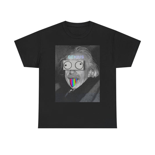 Albert Einstein Genius Funny Art Graphic T Shirt NEW Cotton Tee Gift