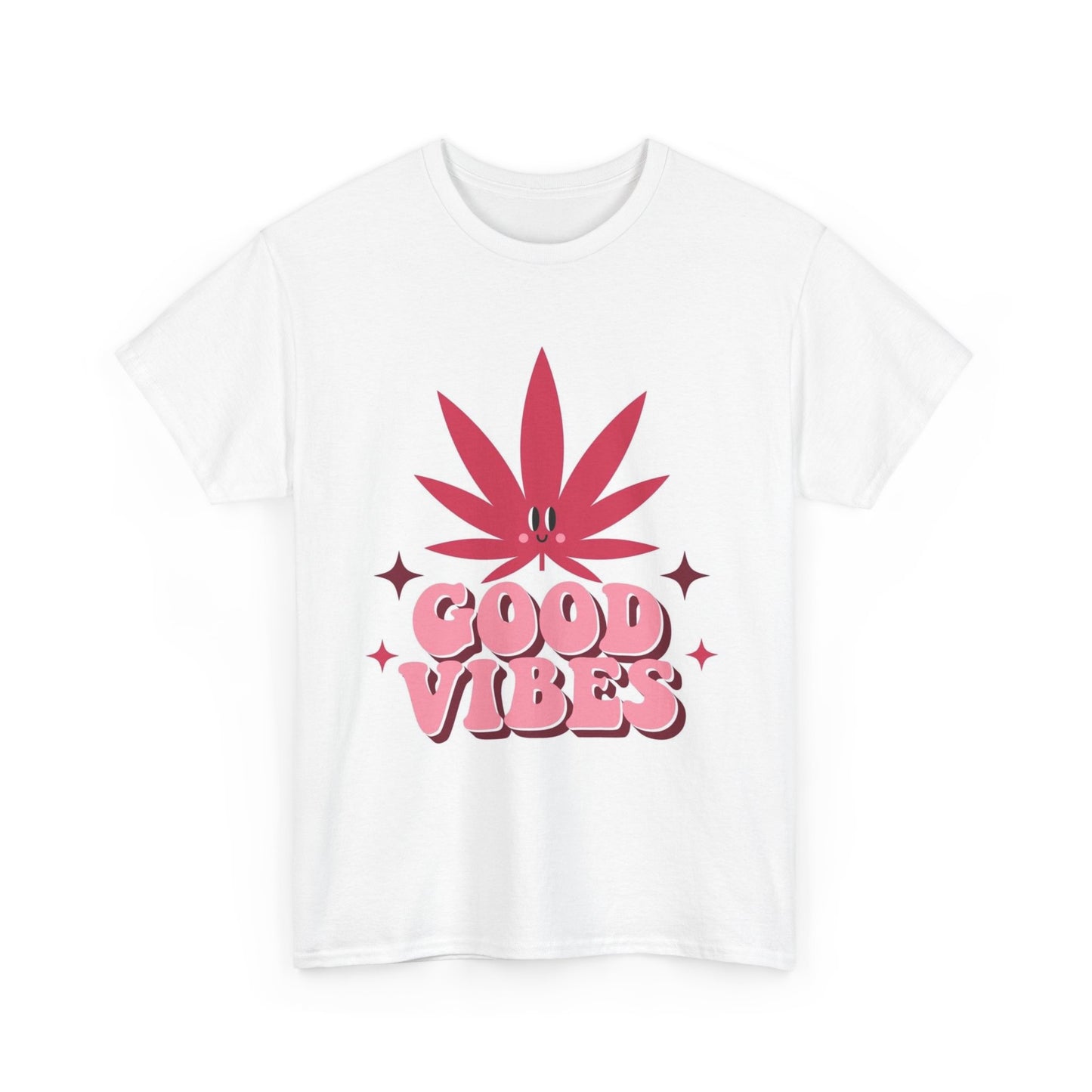 Good Vibes T Shirt Retro Flower Cute Funny Gift Vintage Neon Unisex Heavy Cotton