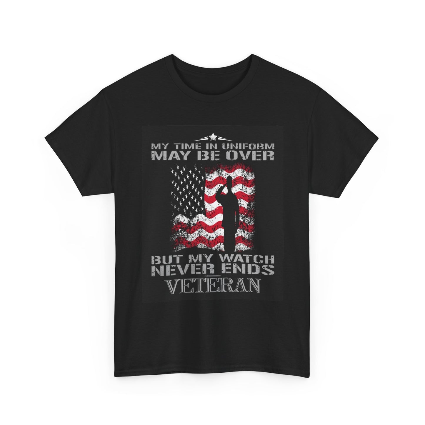 Veteran Watch Graphic T Shirt USA Military Unisex Heavy Cotton Tee