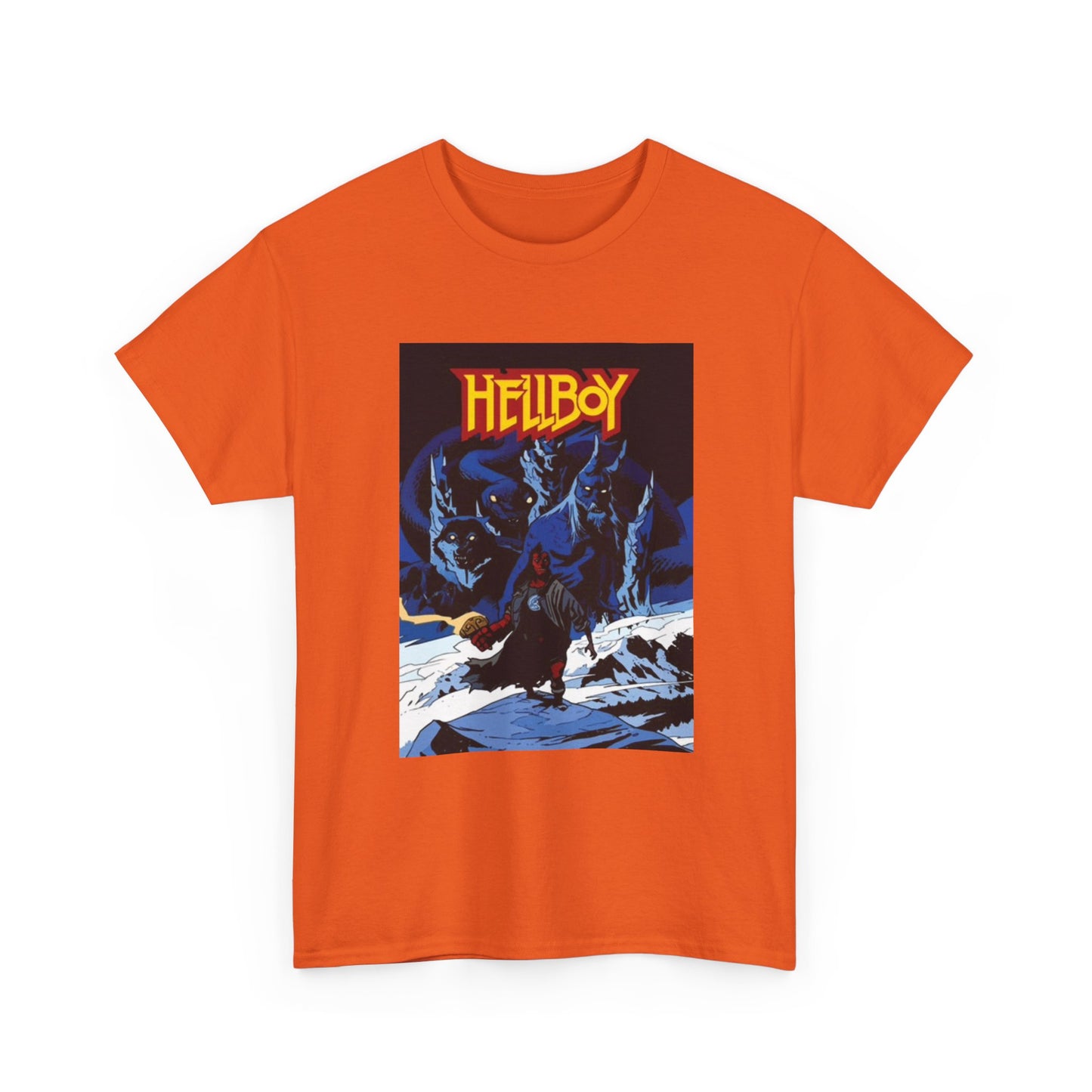 Hellboy Movie Poster Shirt Retro Cartoon Graphic Unisex Heavy Cotton Tee
