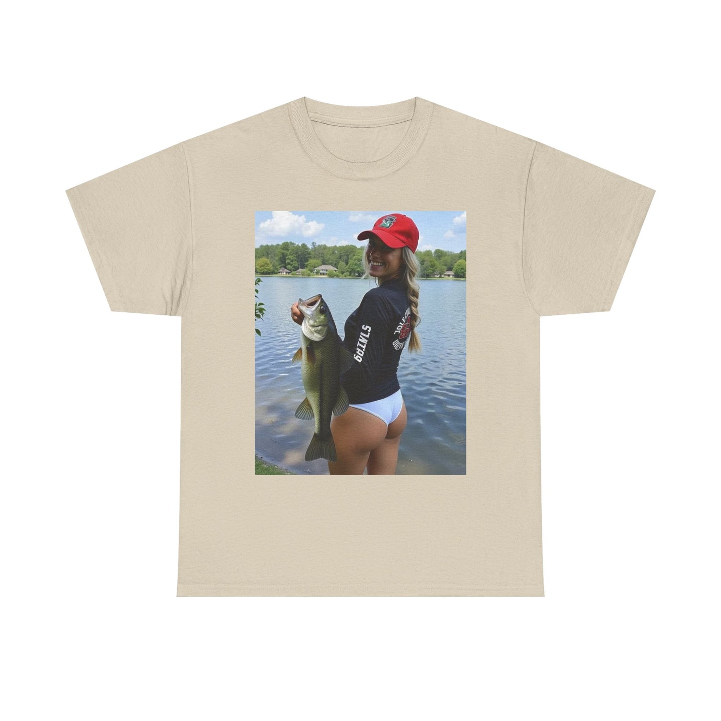 Babes Fishing Bikini Graphic T Shirt S-5XL Unisex Heavy Cotton Tee