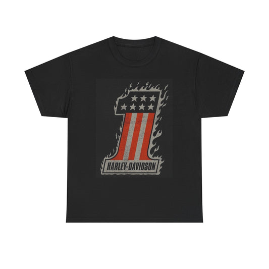 Harley Davidson Motorcycles Graphic T Shirt Vintage Unisex Heavy Cotton Tee Logo