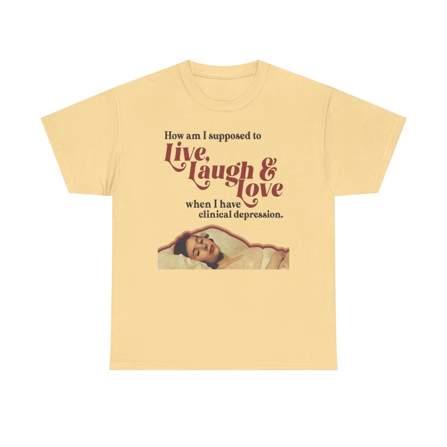 Live Laugh And Love Graphic T-Shirt Women's Heavy Comfy Cotton Tee