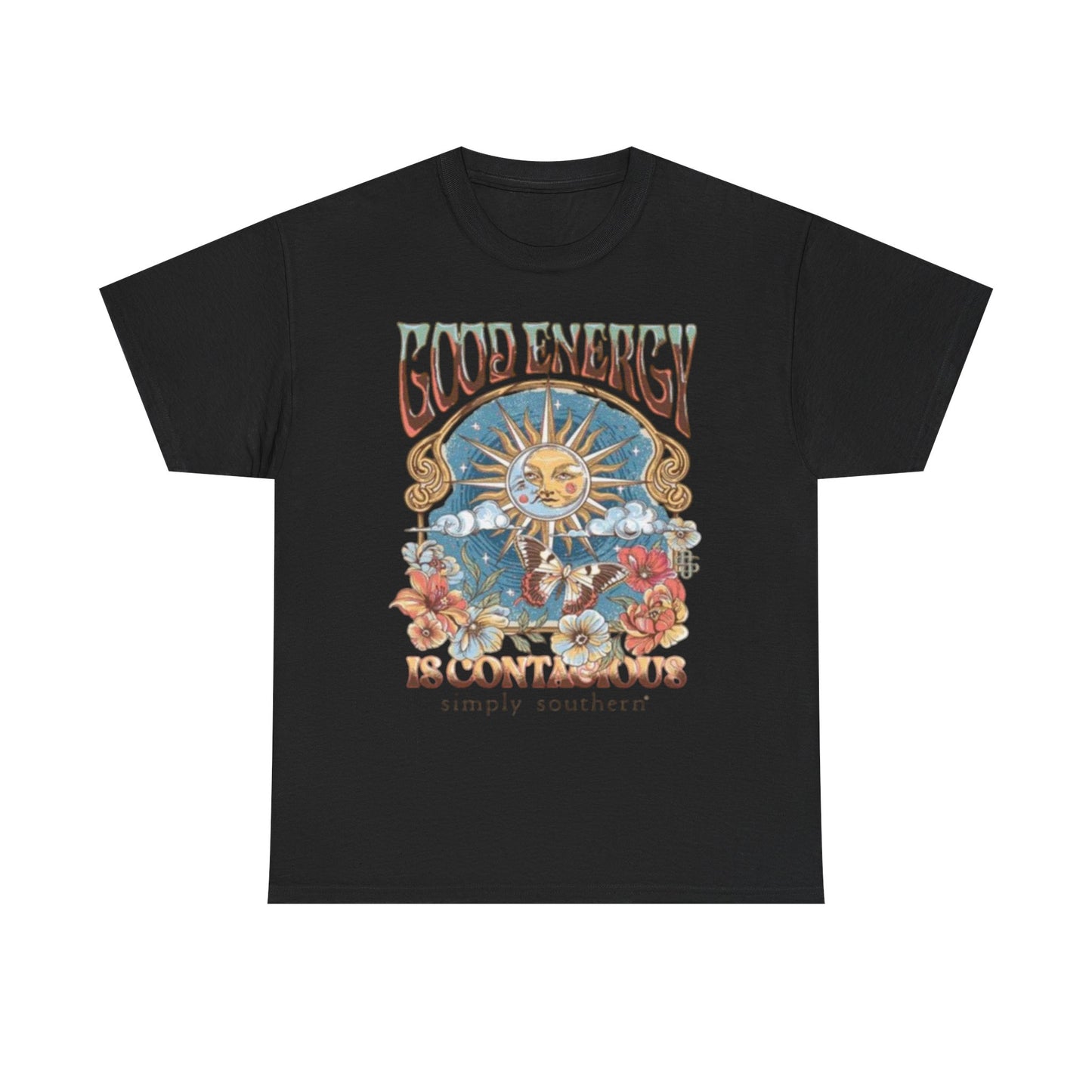 Good Energy Is Contagious Graphic T-Shirt Unisex Heavy Cotton Tee Gift NEW