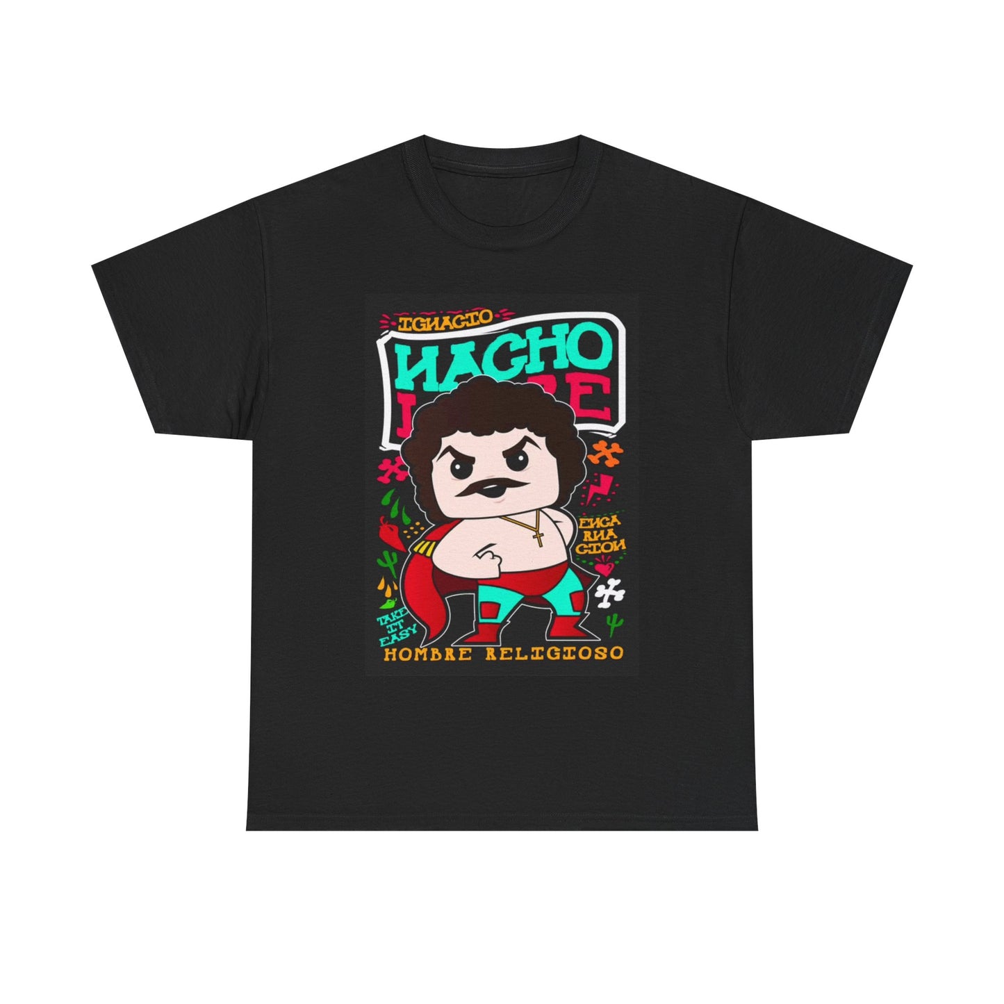 Nacho Libre Tshirt Funny Mexican Wrestling Taco truck Unisex Heavy Cotton Tee