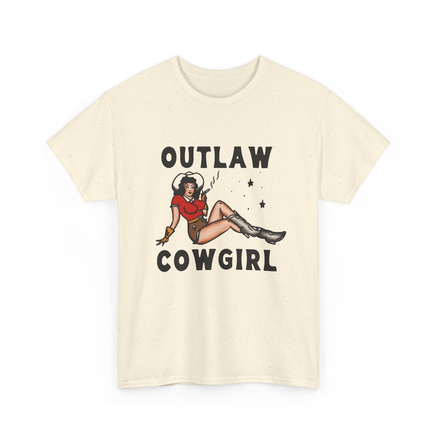 Outlaw Cowgirl Vintage Graphic T Shirt Unisex Heavy Cotton Tee GIFT NEW