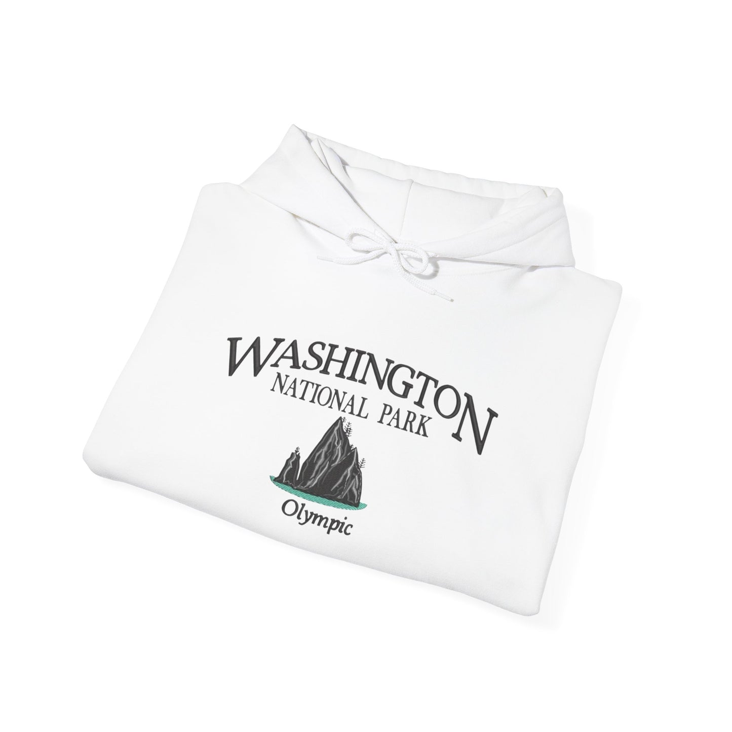 Washington National Parks Olympic Graphic Hoodie Heavy Blend Sweatshirt NEW