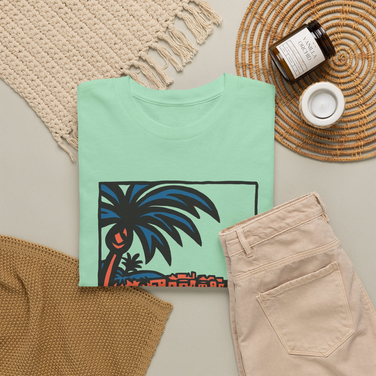 Dominican Republic Beach Graphic T Shirt Men's Heavy Cotton Tee