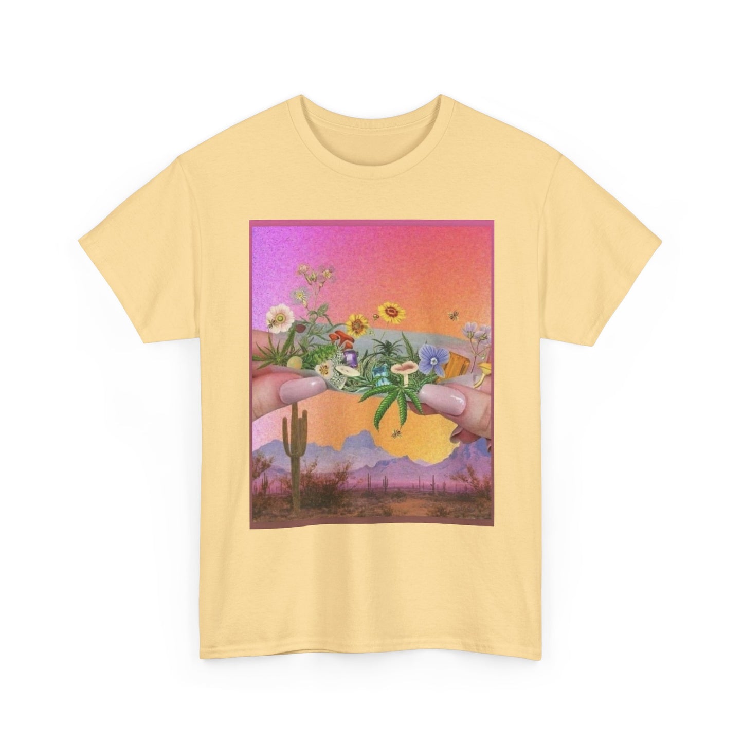 Rolling Flowers Graphic T-Shirt Women's Heavy Comfy Cotton Tee