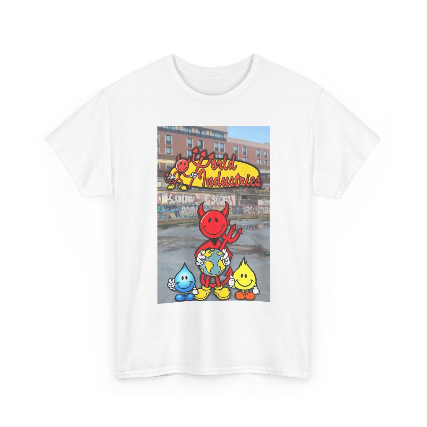 World Industries Graphic T Shirt Vintage Skateboarding Unisex Heavy Cotton Tee 1