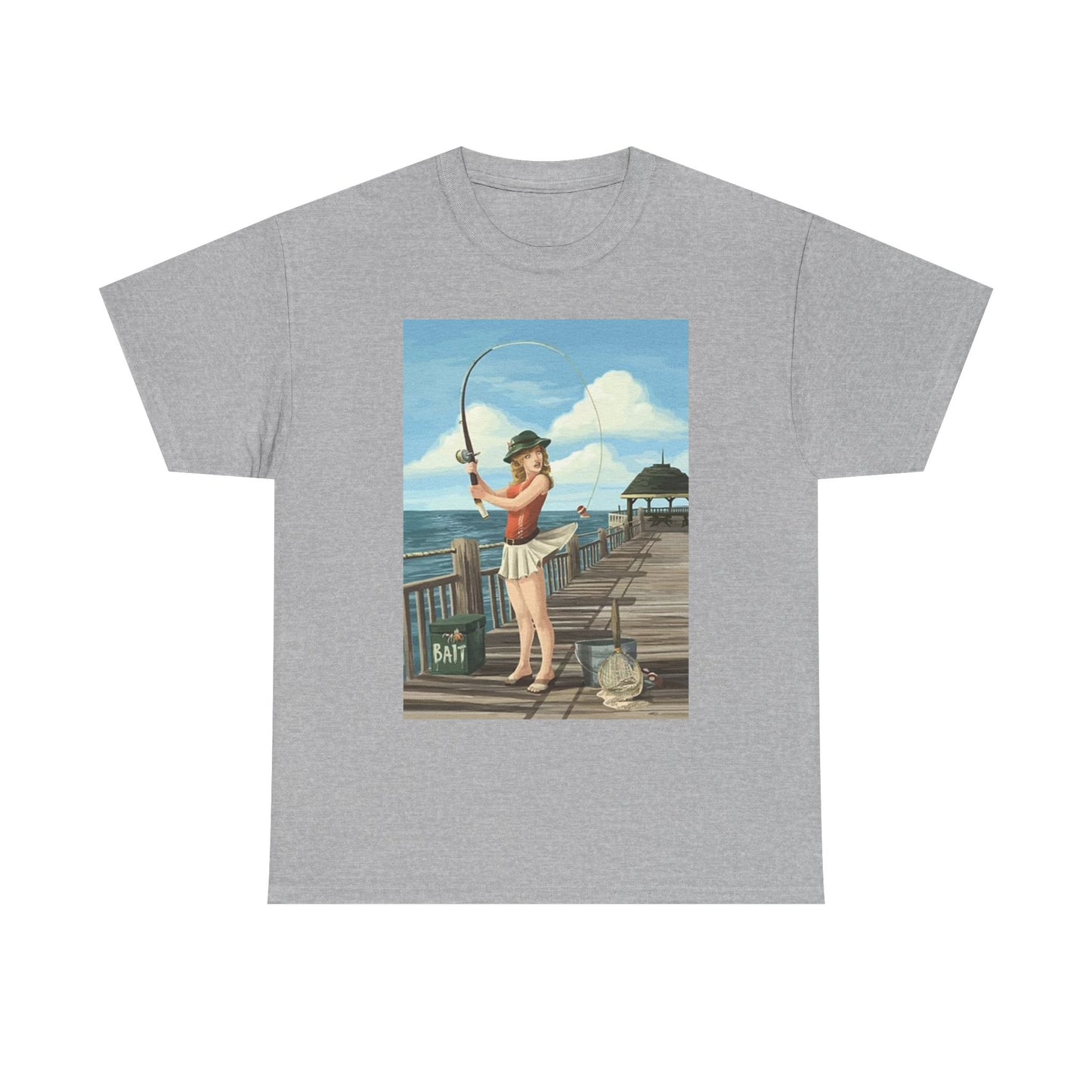 Fishing Graphic T Shirt Funny Women Fishing Unisex Heavy Cotton Tee