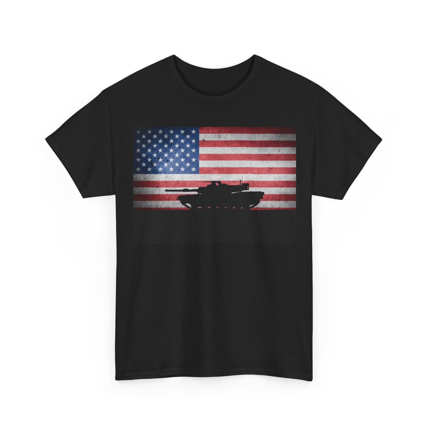 American Flag Tshirt Tanker Military Graphic USA Unisex Heavy Cotton Tee