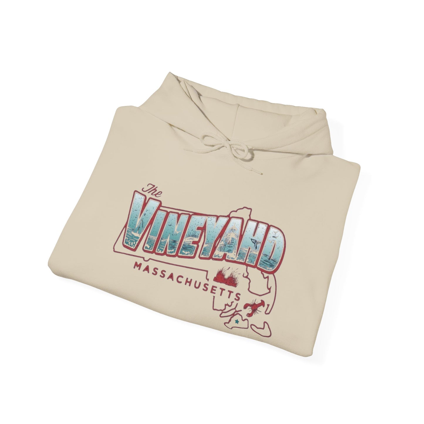 The Vineyard Massachusetts NEW Graphic Hoodie Hooded Sweatshirt NEW ADULT
