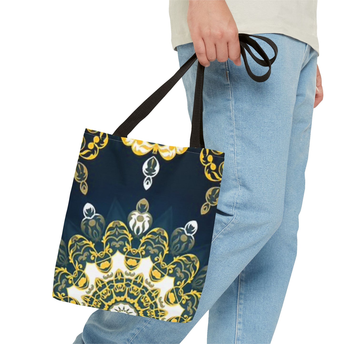Navy And Gold Pattern Multi Color BRAND NEW MODERN Tote Bag (AOP)