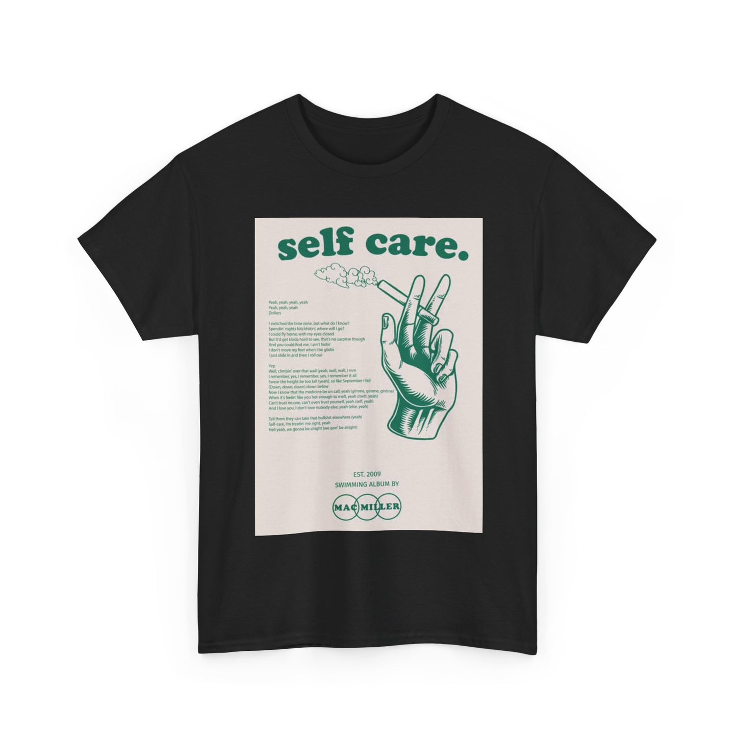 Mac Miller Tshirt Vintage Self Care Rap Hip Hop Smoking Unisex Heavy Cotton Tee