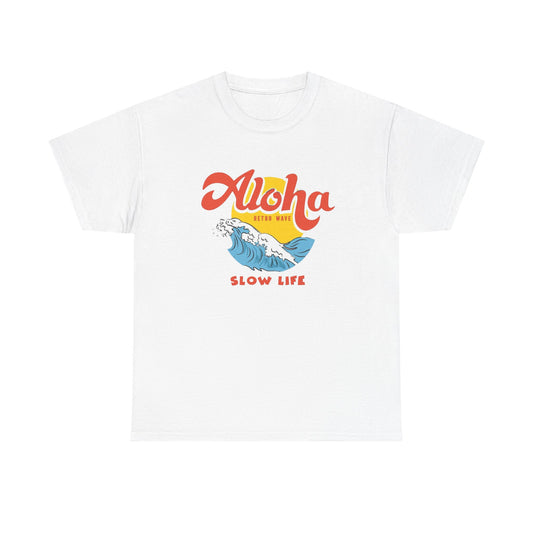 Aloha Slow Life Graphic T Shirt ADULT NEW Unisex Heavy Cotton Tee