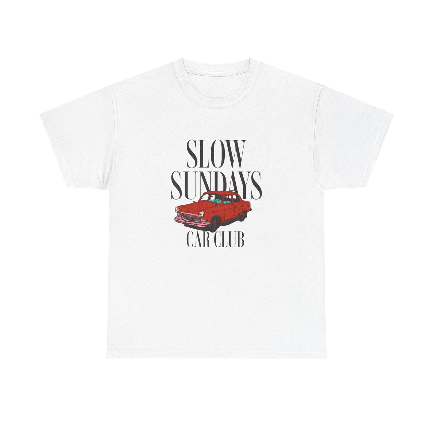Slow Sundays Car Club Graphic T Shirt Unisex Heavy Cotton Tee