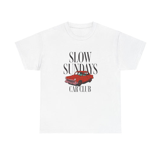 Slow Sundays Car Club Graphic T Shirt Unisex Heavy Cotton Tee