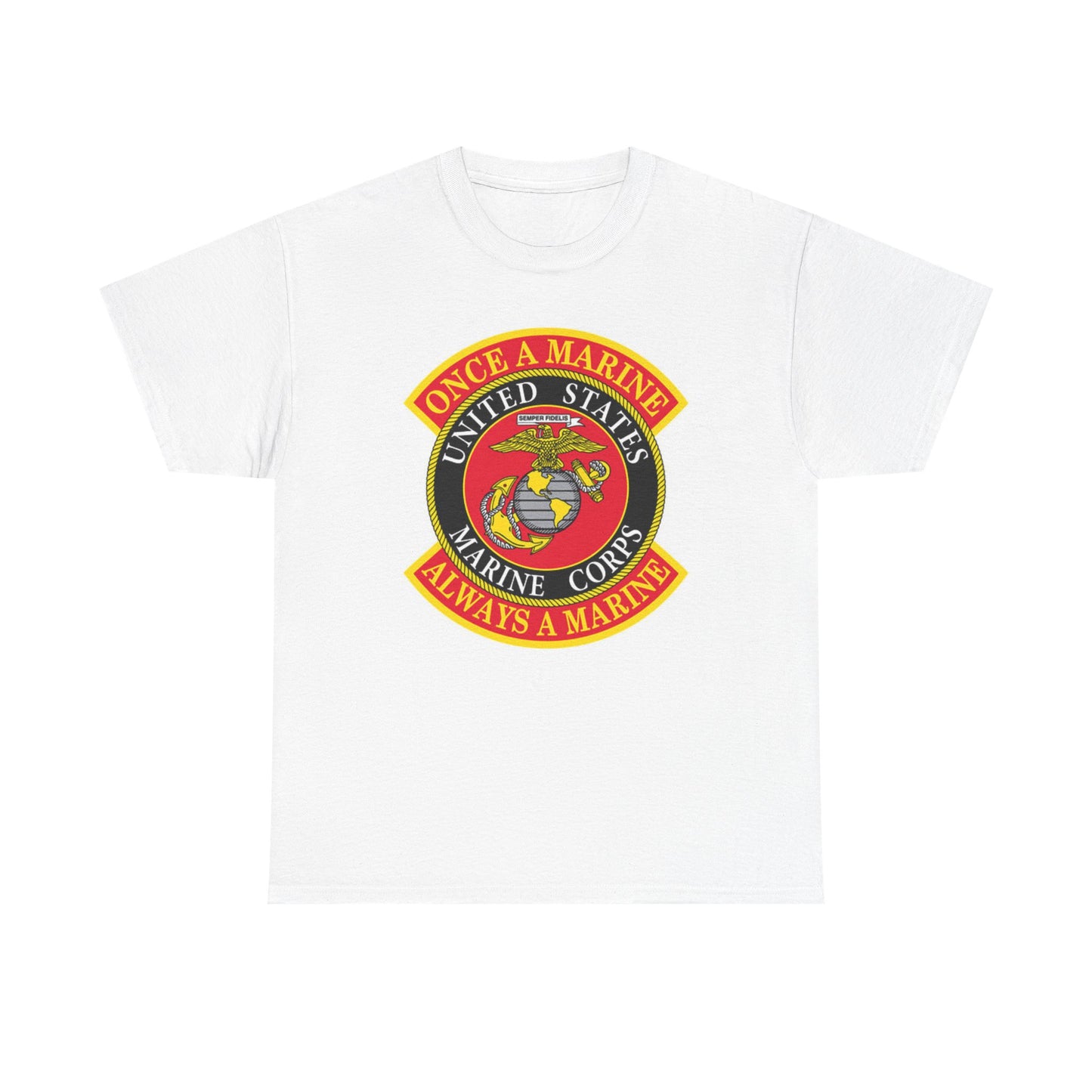 Once A Marine Always A Marine Graphic T Shirt Vintage Retro Unisex Heavy Cotton