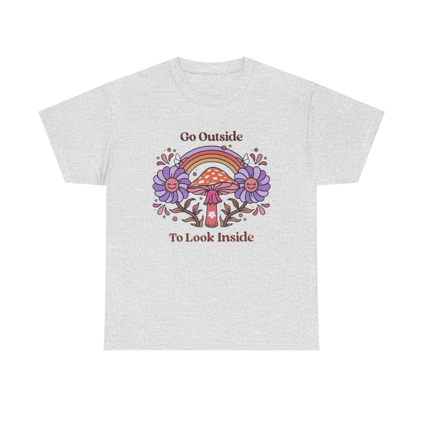 Go Outside To Look Inside Graphic T Shirt NEW ADULT Unisex Heavy Cotton Tee